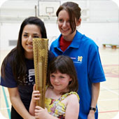 the Olympic torch visits a KEEN session